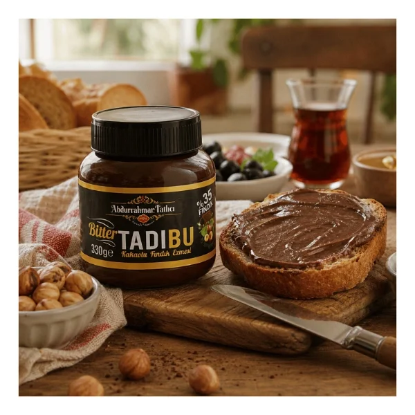 Abdurrahman Tatlıcı Tadıbu Bitter Kakaolu Fındık Ezmesi 330 gr - Görsel 3