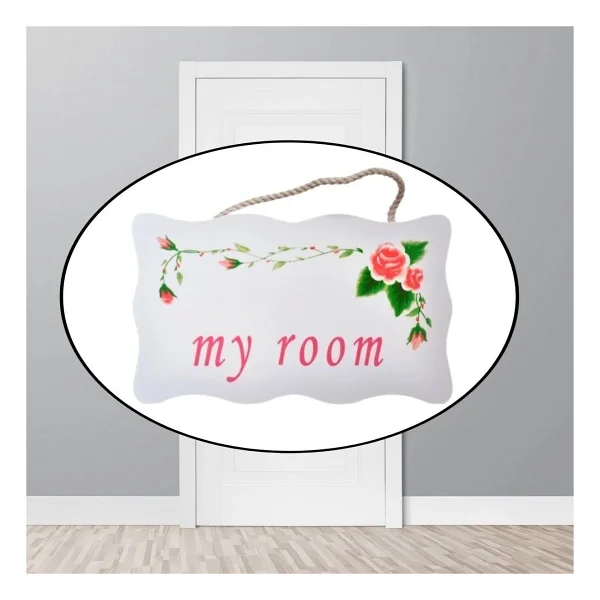 Decotown My Room Benim Odam Dekoratif Cicek Desenli Kapi Askisi - Görsel 5
