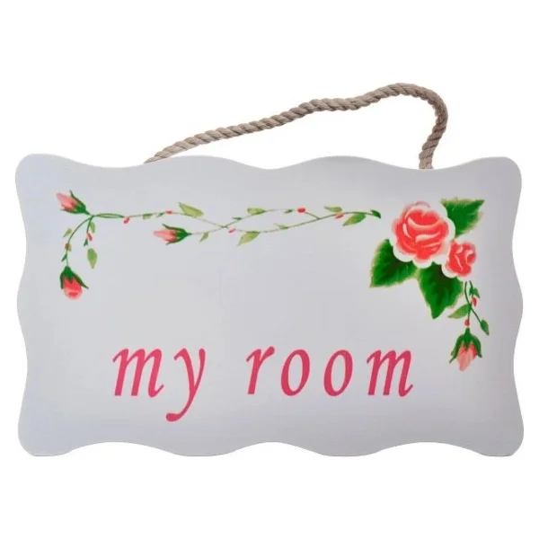 Decotown My Room Benim Odam Dekoratif Cicek Desenli Kapi Askisi - Görsel 3