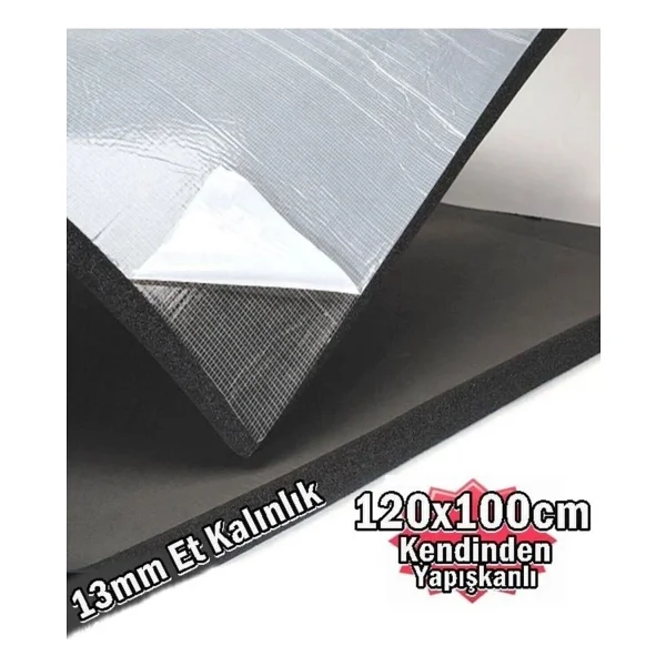 Araç Oto Ses Isı 13Mm Kauçuk Izolasyon Karavan Yalıtım Malzemesi 120Cmx100cm Levha Yapışkanlı - Görsel 6