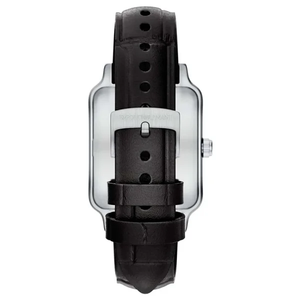 Emporio Armani AR11756 Deri Kordon Siyah-Gümüş Erkek Kol Saati - Görsel 5