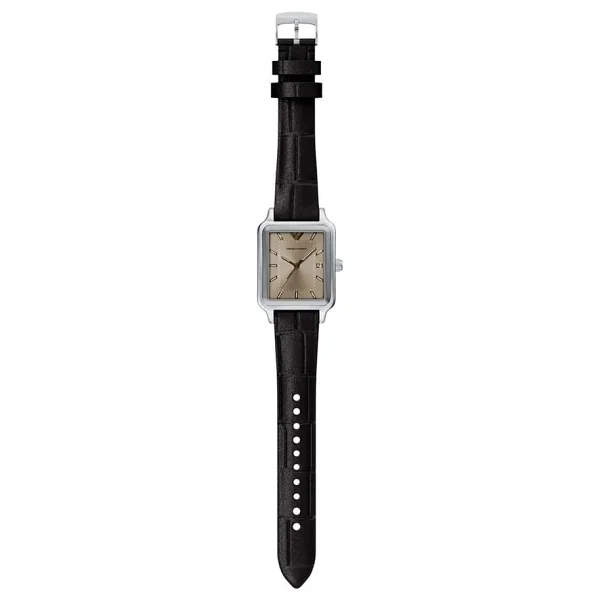 Emporio Armani AR11756 Deri Kordon Siyah-Gümüş Erkek Kol Saati - Görsel 6