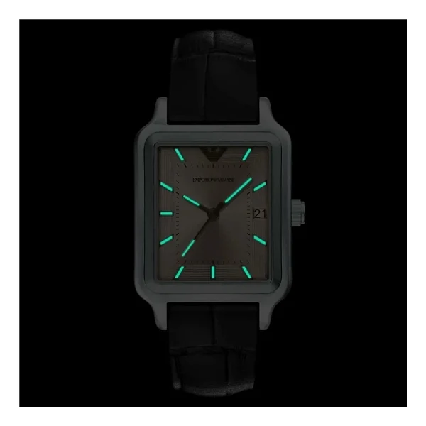 Emporio Armani AR11756 Deri Kordon Siyah-Gümüş Erkek Kol Saati - Görsel 7