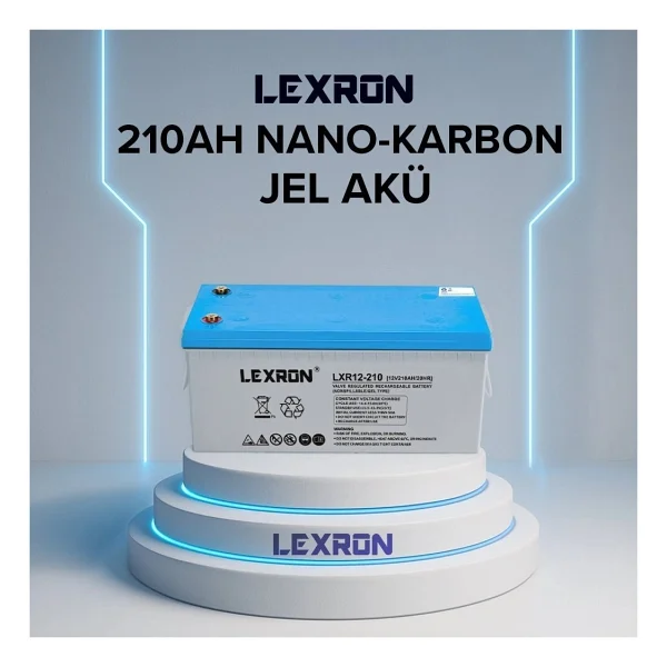 Lexron LXR12-210 12 V 210 Ah Nano-Karbon Jel Akü - Görsel 6