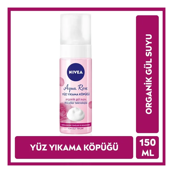 Nivea Aqua Rose Tüm Ciltler için 150 ml Yüz Temizleme Köpüğü - Görsel 10