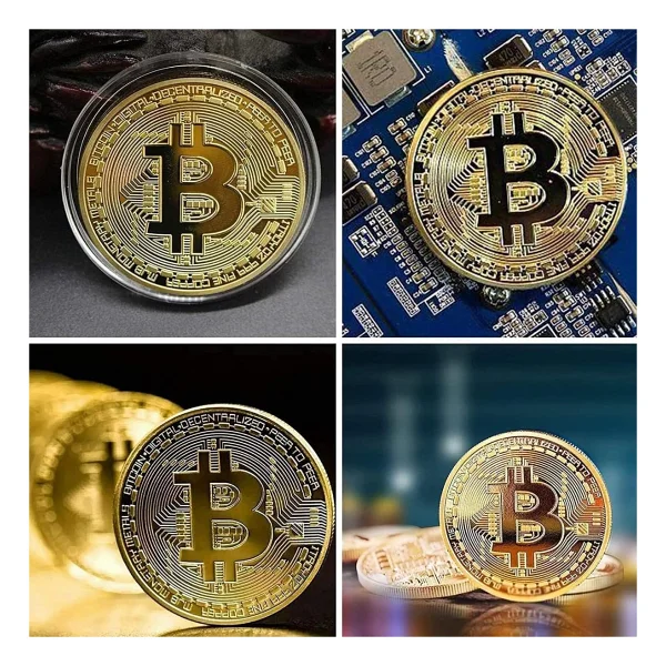 Güncelçarşı Bitcoin Madeni Hatıra Parası, Btc Altın Rengi Hediye Sikke Para, Kutulu Koleksiyon - Çok Renkli - Görsel 4
