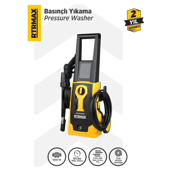 Rtrmax RTM710 1600 W 135 Bar Basınçlı Yıkama Makinesi - Görsel 8