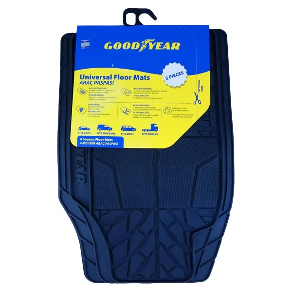 Goodyear Pro PVC Universal Oto Paspas Seti - Tam Koruma, Şık Tasarım - Siyah - Görsel 5