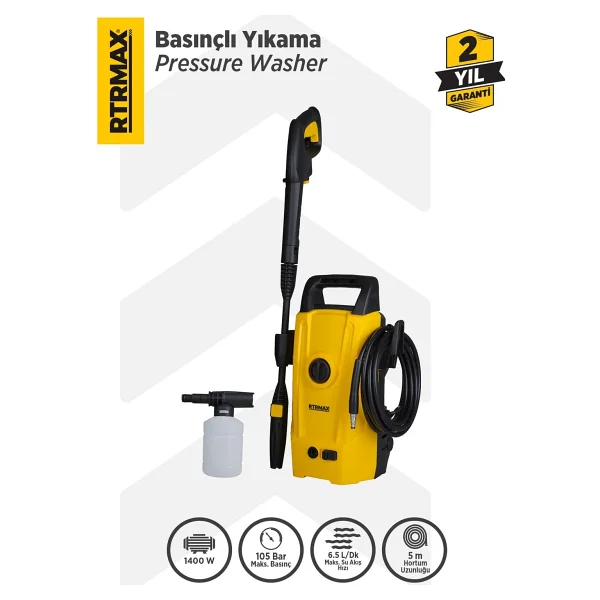 Rtrmax RTM707 1400 W Basınçlı Yıkama Makinesi - Görsel 5