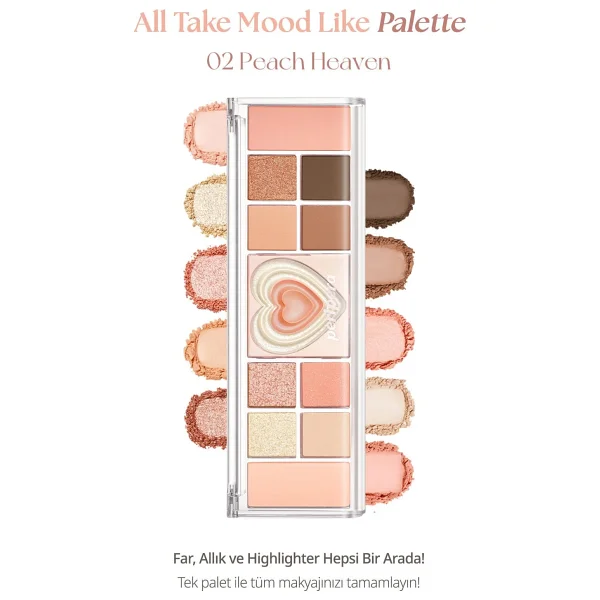 Peripera All Take Mood Like 02 Peach Heaven Makyaj Paleti - Görsel 2