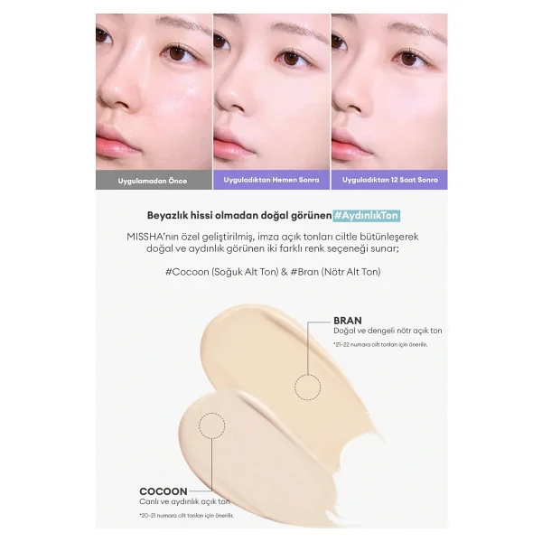 Kadife Bitişli Serum BB MISSHA Layering Fit Pine Phyto Mucin Serum BB Cream SPF50+ PA++++ (Cocoon) - Görsel 5