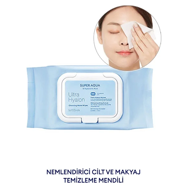 Missha Super Aqua Ultra Hyalon Su Bazlı 30'lu Makyaj Temizleme Mendili - Görsel 7