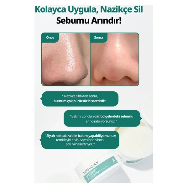 DERMATORY Salisilik Asitli Sebum Arındırıcı Cilt Temizleme Pedi Salicinic Pore Trouble Melting Pad - Görsel 3
