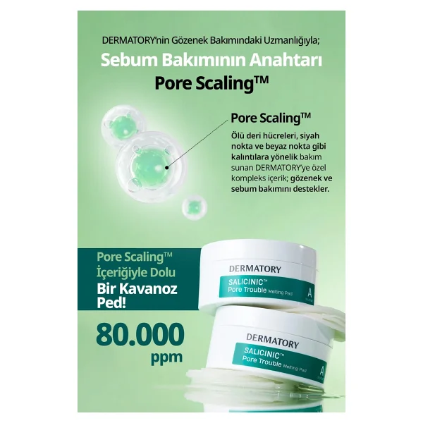 DERMATORY Salisilik Asitli Sebum Arındırıcı Cilt Temizleme Pedi Salicinic Pore Trouble Melting Pad - Görsel 7