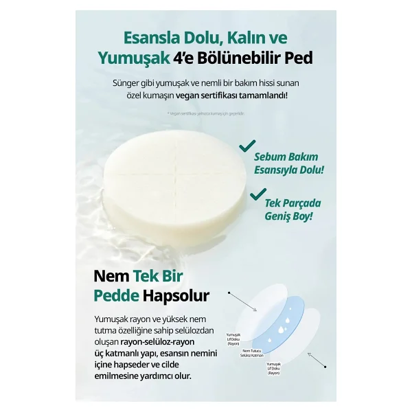 DERMATORY Salisilik Asitli Sebum Arındırıcı Cilt Temizleme Pedi Salicinic Pore Trouble Melting Pad - Görsel 8