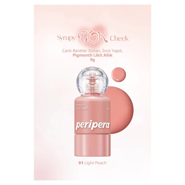 Peripera Syrupy Tok Cheek 01 Light Peach Likit Allık - Görsel 2