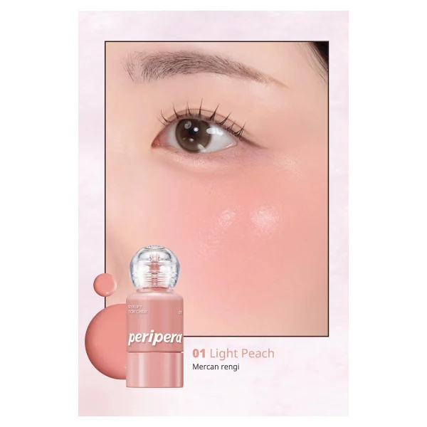 Peripera Syrupy Tok Cheek 01 Light Peach Likit Allık - Görsel 3