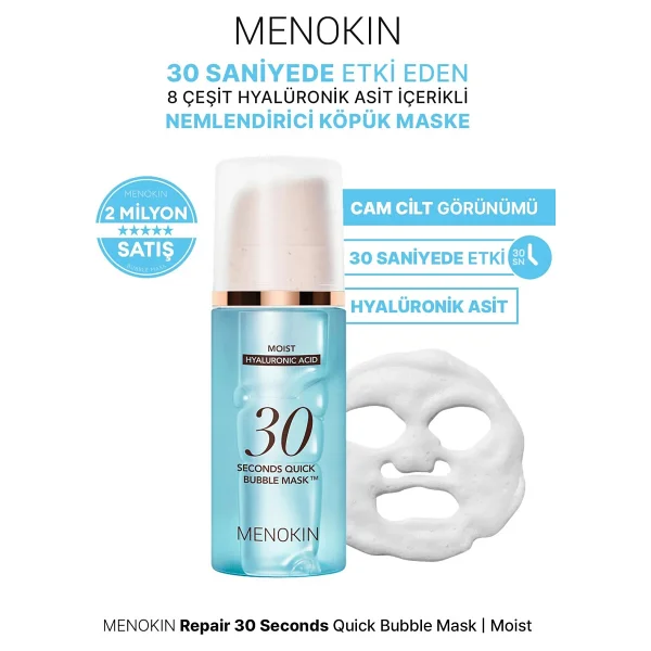Menokin Moisture 30 Seconds Quick Bubble Hyaluronik Asit Nemlendirici 95 ml Köpük Yüz Maskesi - Görsel 2