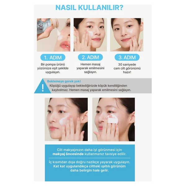 Menokin Moisture 30 Seconds Quick Bubble Hyaluronik Asit Nemlendirici 95 ml Köpük Yüz Maskesi - Görsel 8