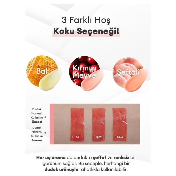 Missha Bal ve Süt Özlü Besleyici Nemlendirici Dudak Maskesi A'PIEU Honey & Milk Daily Lip Mask (Peach) - Görsel 7