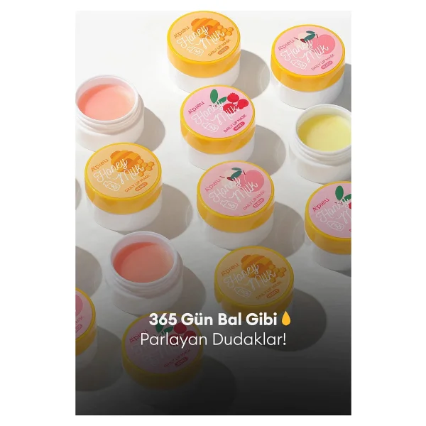 Missha Bal ve Süt Özlü Besleyici Nemlendirici Dudak Maskesi A'PIEU Honey & Milk Daily Lip Mask (Peach) - Görsel 8