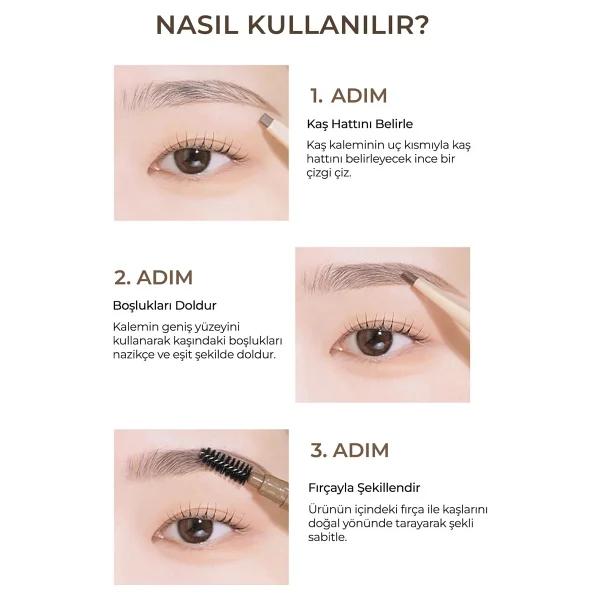 Missha Perfect Eyebrow Styler Çift Taraflı Black Kaş Kalemi - Görsel 5