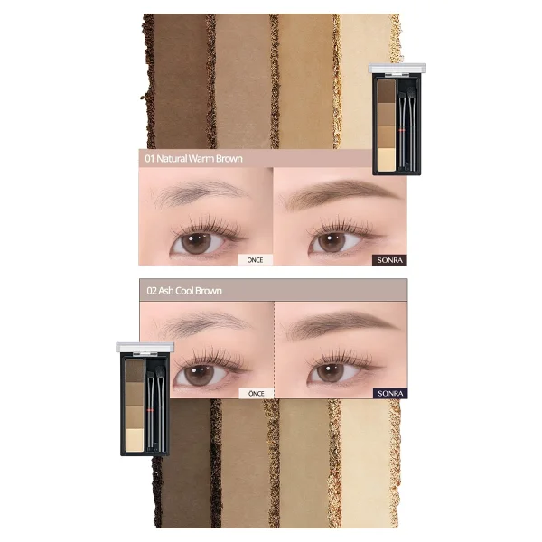 CLIO Kill Brow Shaping Powder Brow 02 Ash Cool Brown Kaş Farı Paleti - Görsel 4