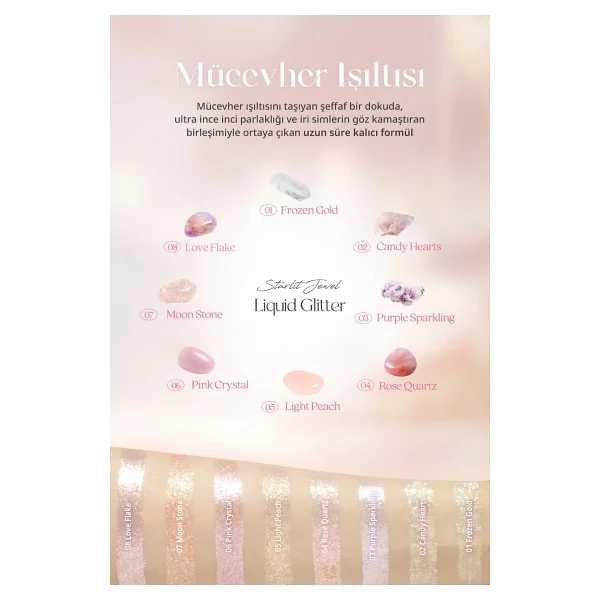 Dasique Starlit Jewel Glitter 04 Rose Quartz Likit Far - Görsel 4