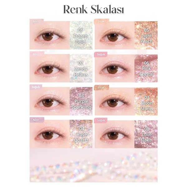 Dasique Starlit Jewel Glitter 04 Rose Quartz Likit Far - Görsel 5