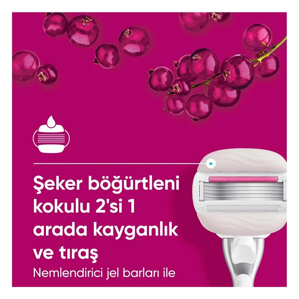 Gillette Venus Pro ComfortGlide Sugarberry Kokulu Kadın 3 Başlıklı Tıraş Bıçağı - Görsel 4