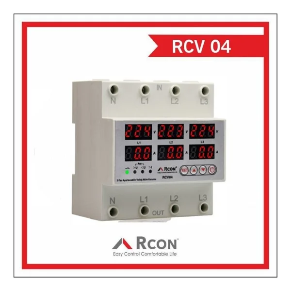 Rcon Rcv04 Trifaze Akım Ve Voltaj Korumalı Sigorta 63a - Görsel 2