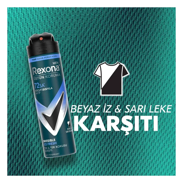 Rexona Men Üstün Koruma Invisible Ice Fresh 150 ml Erkek Deodorant - Görsel 5