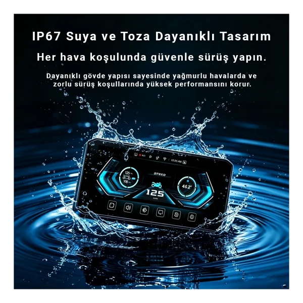 İdragon M12 6.25" Motosiklet Carplay & Android Auto Ekranı, Ön-Arka 2k Kamera, Tpms Destekli, Kablosuz Bağlantı, IP67 Su Geçirmez - Görsel 3