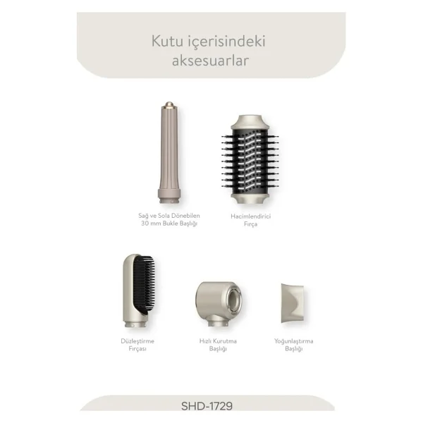 Sinbo SHD-1729 5in1 Shiny Rose Saç Şekillendirme Seti - Görsel 2