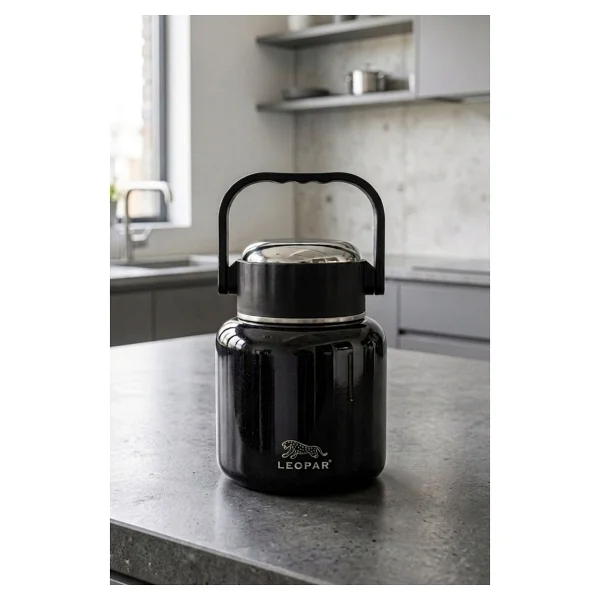 Cooker YK1517 Leopar Kaşıklı 900 ml Çelik Yemek Termosu - Görsel 2