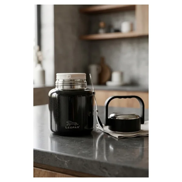 Cooker YK1517 Leopar Kaşıklı 900 ml Çelik Yemek Termosu - Görsel 3