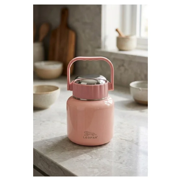 Cooker YK1517 Leopar Kaşıklı 900 ml Çelik Yemek Termosu - Görsel 8