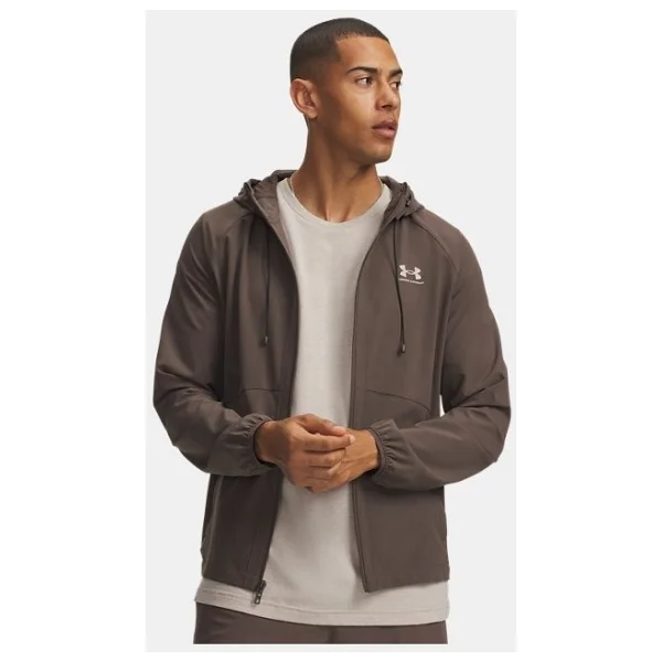 Under Armour Stretch Woven 6003001-025 Kapüşonlu Gri Erkek Rüzgarlık - Görsel 10