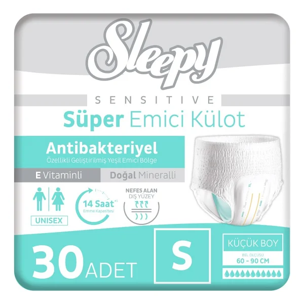 Sleepy Sensitive Süper Emici Külot Küçük Boy S 30'lu Hasta Bezi - Görsel 2