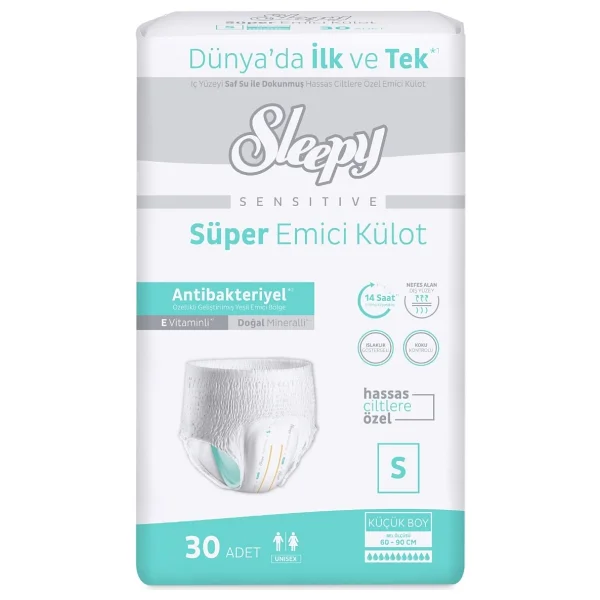 Sleepy Sensitive Süper Emici Külot Küçük Boy S 30'lu Hasta Bezi - Görsel 4