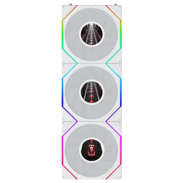 Lian Li Uni Fan Reverse TL LCD Flex G9F.12RTLLCD1F3W.00 Beyaz 3'lü 12 cm Kasa Fanı - Görsel 10