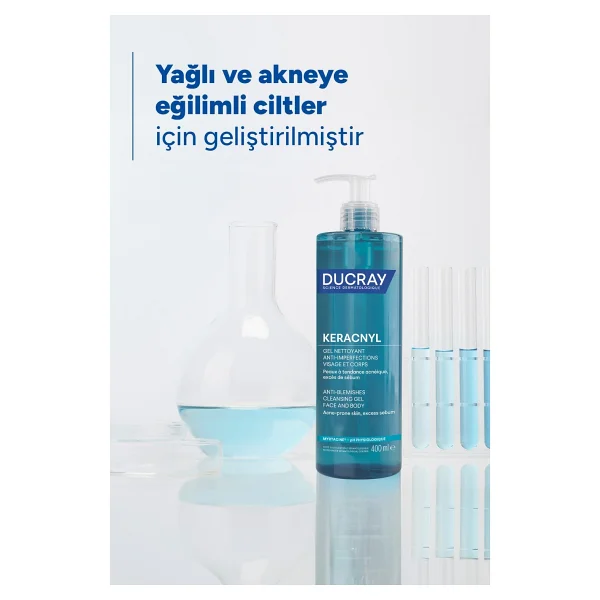 Ducray Keracnyl Yağlı ve Akneye Eğilimli Ciltler için Yüz Temizleme Jeli Arındırıcı Etkili 400 ml - Görsel 6