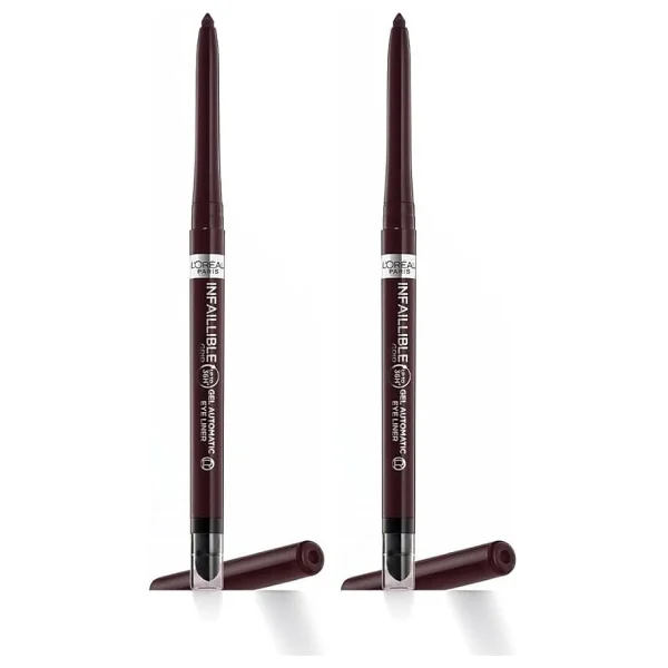 L'OREAL PARIS Infaillible Automatic Jel Göz Kalemi - Kahverengi (2 paketi) - Görsel 6