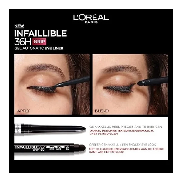 L'OREAL PARIS Infaillible Automatic Jel Göz Kalemi - Kahverengi (2 paketi) - Görsel 4