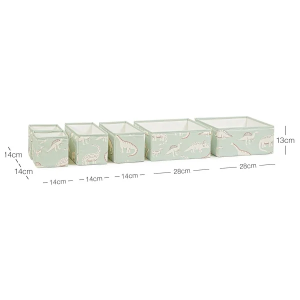 Ocean Home Textile 6'lı Çocuk Odası Dinozor Çekmece İçi Düzenleyici Kutu - Görsel 3