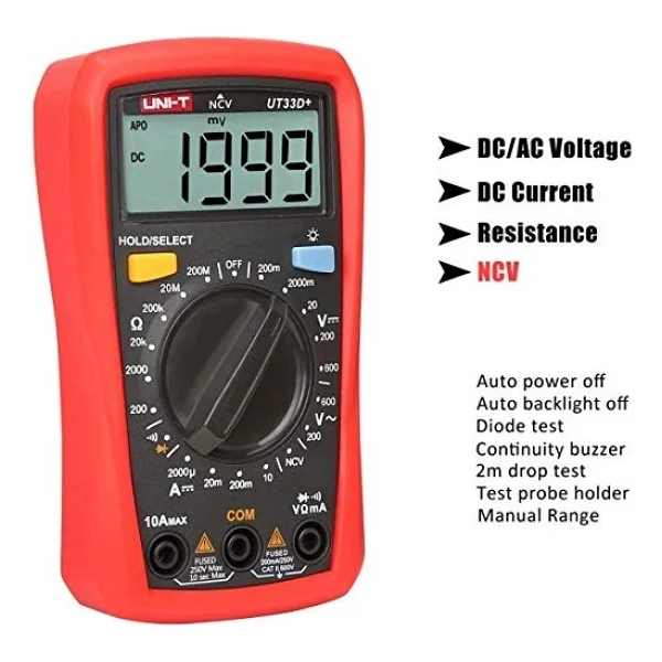 UT33D+ 600V 10A Dijital Multimetre - Çok Renkli - Görsel 4