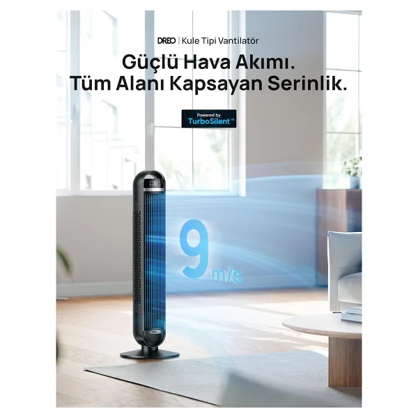 Dreo 36 Inç Kule Tipi Fan, Ev ve Yatak Odası Kullanımı, 8,5 M/s Güçlü Hava Akışı, 8 Hız - Çok Renkli - Görsel 2