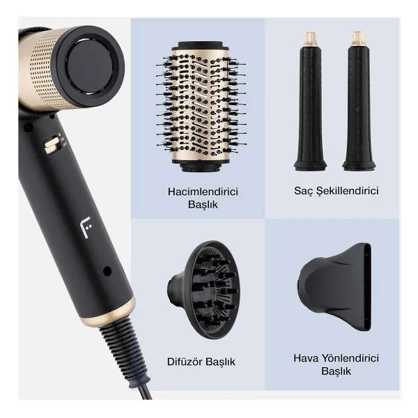 Fakir Airwave 5in1 Gold Saç Şekillendirme Seti - Görsel 10