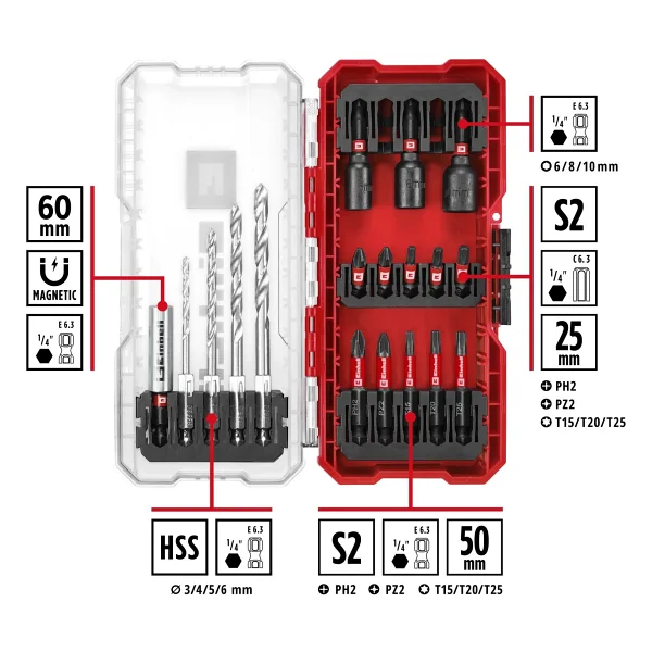 Einhell S-CASE 18 Parça Vidalama Uç Seti - Görsel 2