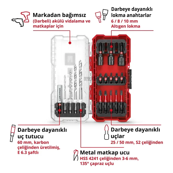 Einhell S-CASE 18 Parça Vidalama Uç Seti - Görsel 3